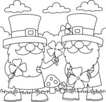 st. patricks day 2 gnomes coloriage pour les enfants vecteur