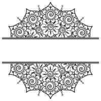 réservez la date avec la fleur de mehndi. décoration en ornement oriental ethnique, doodle. vecteur