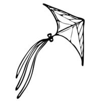 kite doodle icône de contour dessiné à la main. illustration de croquis de vecteur de cerf-volant pour impression, web, mobile et infographie isolé sur blanc