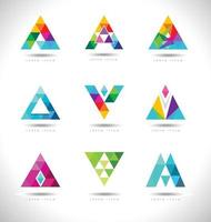 Éléments d'icônes de conception de triangles abstraits vecteur