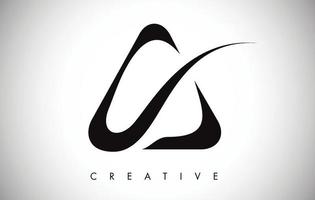 un logo de conception à la mode moderne de lettre swoosh. lettre un logo d'icône avec swoosh moderne. vecteur