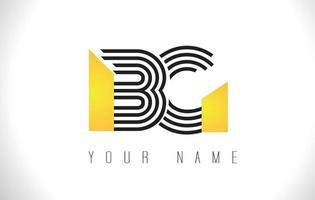 logo de lettre de lignes noires bg. modèle de vecteur de lettres de ligne créative.