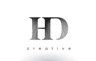 conception de logo hd avec plusieurs lignes et couleurs noir et blanc. vecteur