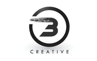 b conception de logo de lettre de brosse. logo d'icône de lettres brossées créatives. vecteur