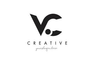 création de logo de lettre vc avec une typographie moderne et créative à la mode. vecteur
