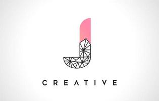 lettre j logo de beauté. vecteur de conception de lettre j avec vecteur de look origami