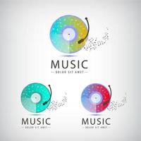 logo de musique vinyle rétro vectoriel, icônes vecteur