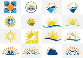 collection de logos de soleil. conception de modèle de logo icône soleil abstrait. vecteur