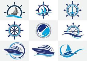 croisière ou navire logo signe symbole vecteur icône.