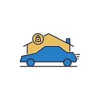 icône de verrouillage de sécurité de garage de voiture vecteur