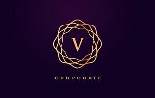 v logo de luxe. vecteur de conception de lettre monogramme