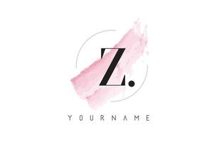 logo de lettre z avec pinceau aquarella aquarelle pastel. vecteur