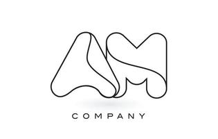 suis le logo de la lettre monogramme avec un mince contour de contour monogramme noir. vecteur de conception de lettre à la mode moderne.