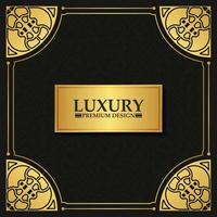une plaque dorée de luxe et élégante fleurit la décoration du cadre vecteur
