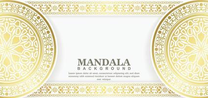 concept de fond de luxe mandala blanc vecteur