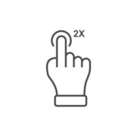 icône de geste de la main simple sur fond blanc vecteur