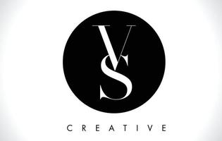 vs logo de conception de lettre avec vecteur de couleurs noir et blanc.