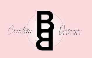 logo d'icône de conception de lettre bb avec des lettres l'une sur l'autre vecteur. vecteur
