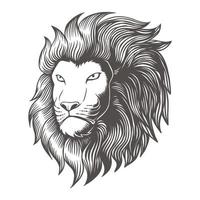 illustration vectorielle monochrome tête de lion vecteur