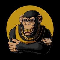 chimpanzé, sourire, expression, vecteur, illustration vecteur