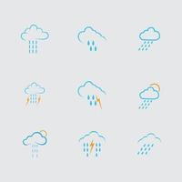 ensemble de gouttes de pluie icône logo vector illustration design