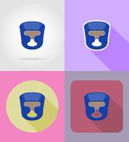 icônes de boxe casque plat vector illustration