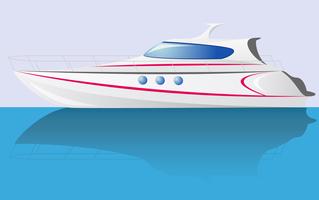 yacht de vitesse blanc vecteur
