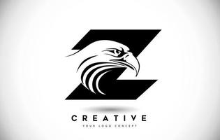 lettre z eagle logo avec illustration vectorielle de tête d'aigle créatif. vecteur