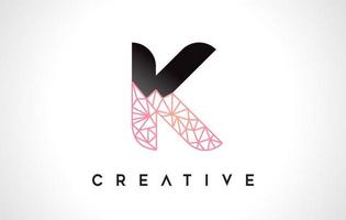 lettre k logo de beauté. vecteur de conception de lettre k avec vecteur de look origami