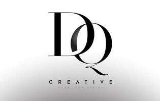 dq dq lettre design logo logo icône concept avec police serif et style classique élégant look vecteur