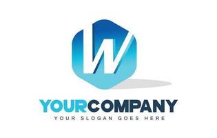 w lettre logo. design moderne en forme d'hexagone vecteur