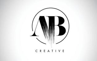 création de logo de lettre de coup de pinceau ab. icône de lettres de logo de peinture noire. vecteur