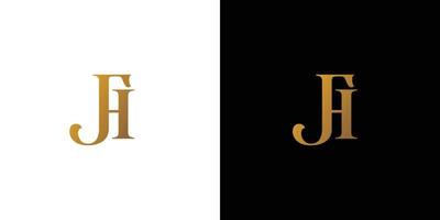 Le logo des initiales de l'hôtel fjh est moderne et luxueux vecteur