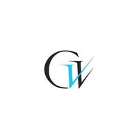 les initiales gw logo simple et moderne vecteur