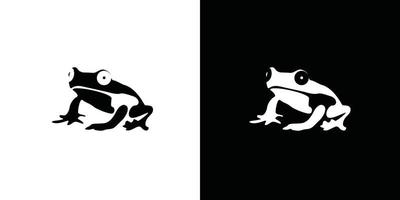 création de logo d'illustration de grenouille intéressante et drôle vecteur