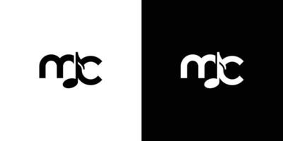 création de logo de musique mc initiales moderne et élégante vecteur