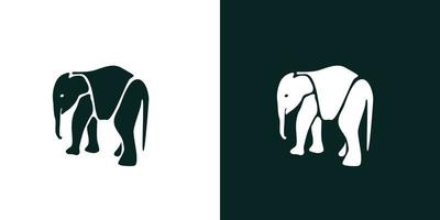 création de logo d'illustration d'éléphant simple et attrayante vecteur