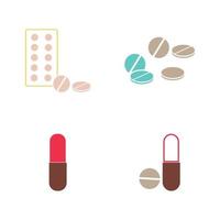 L'icône de pilules médicales modèle de conception d'illustration de logo vectoriel