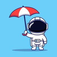 astronaute mignon portant un parapluie vecteur