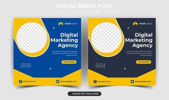 modèle de publication sur les médias sociaux de l'agence de marketing d'entreprise numérique vecteur