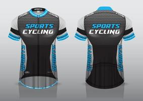 conception de maillot pour le cyclisme, vue sur le devant et le dos du maillot, uniforme de fantaisie et facile à modifier et à imprimer, uniforme d'équipe cycliste vecteur