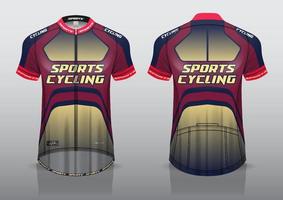 conception de maillot pour le cyclisme, vue sur le devant et le dos du maillot, uniforme de fantaisie et facile à modifier et à imprimer, uniforme d'équipe cycliste vecteur