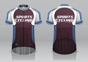 conception de maillot pour le cyclisme, vue avant et arrière, uniforme de fantaisie et facile à modifier et à imprimer, uniforme d'équipe cycliste vecteur