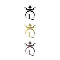 vecteur gratuit de lettre de logo de luxe l avec couronne et symbole royal