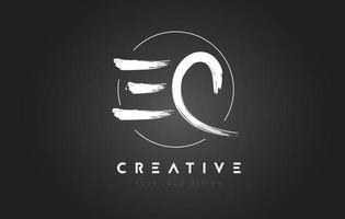 création de logo de lettre de brosse ec. concept de logo de lettres manuscrites artistiques. vecteur