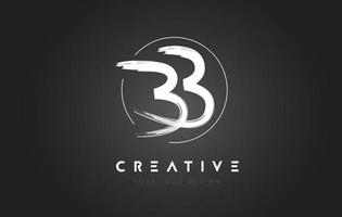 création de logo de lettre de brosse bb. concept de logo de lettres manuscrites artistiques. vecteur