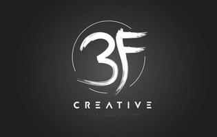 création de logo de lettre de brosse bf. concept de logo de lettres manuscrites artistiques. vecteur