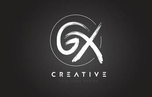 création de logo de lettre de brosse gx. concept de logo de lettres manuscrites artistiques. vecteur