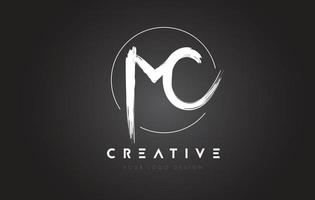création de logo de lettre de brosse mc. concept de logo de lettres manuscrites artistiques. vecteur