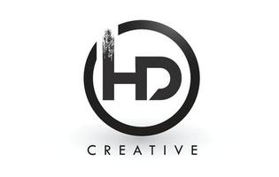 création de logo de lettre de brosse hd. logo d'icône de lettres brossées créatives. vecteur